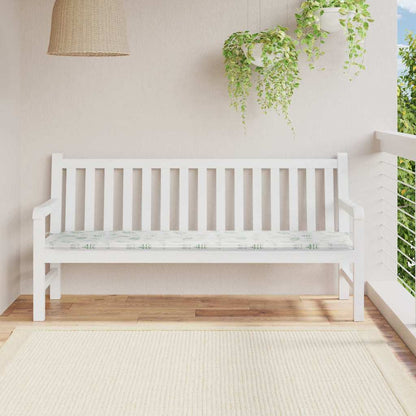 Gartenbank-Kissen Weiß und grün 180 x 50 x 4 cm Oxford Stoff