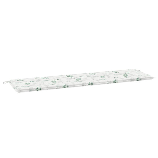 Gartenbank-Kissen Weiß und grün 180 x 50 x 4 cm Oxford Stoff