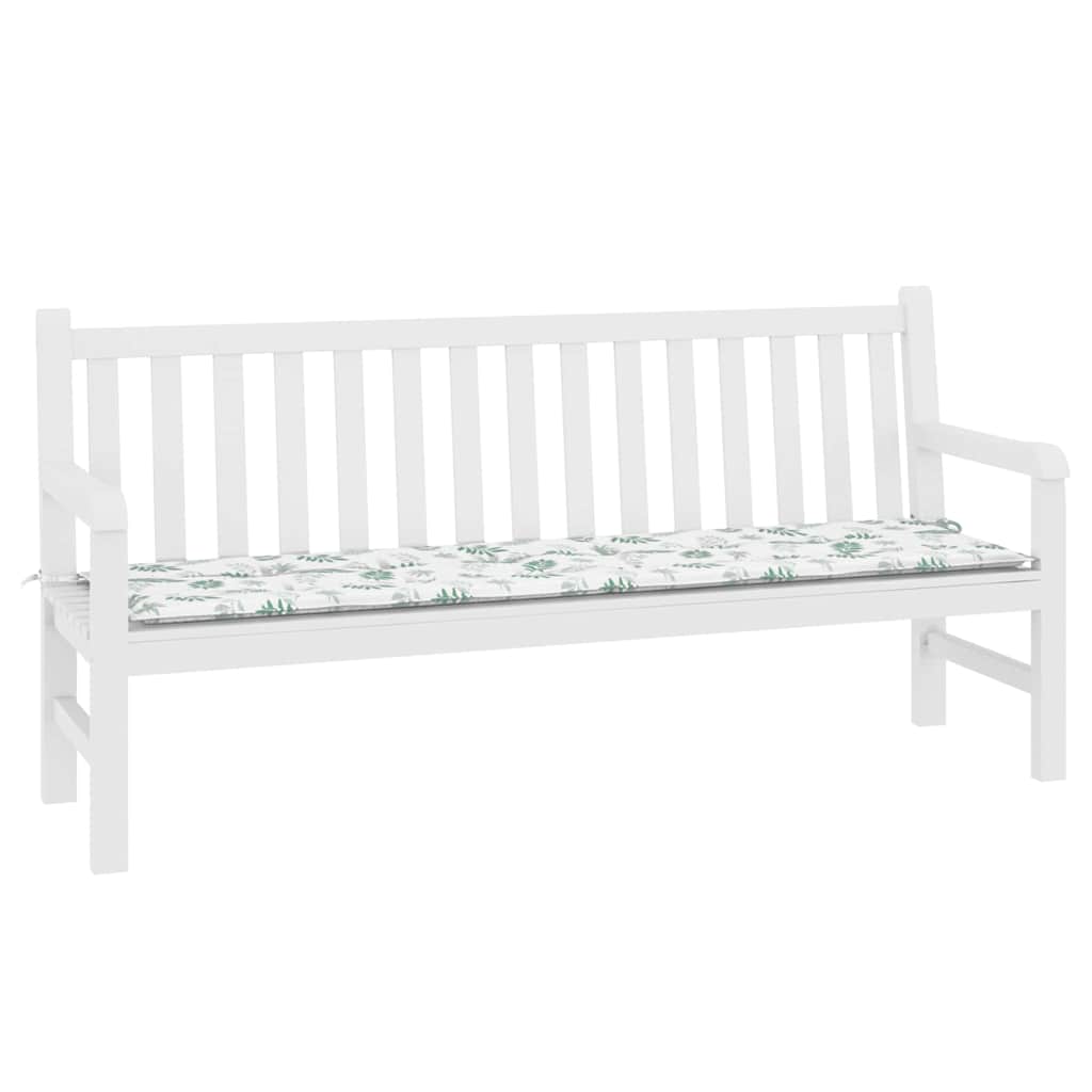 Gartenbank-Kissen Weiß und grün 180 x 50 x 4 cm Oxford Stoff
