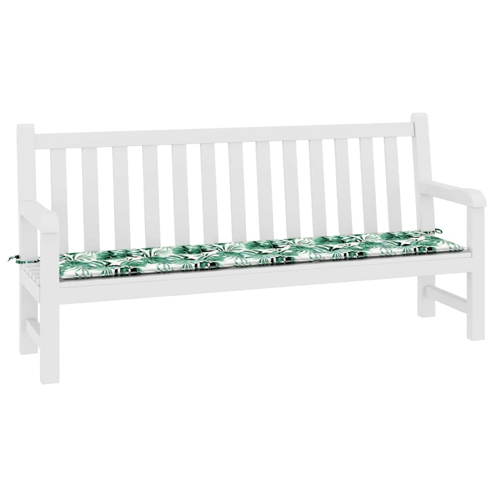 Gartenbank-Kissen Floral Grün 200 x 50 x 4 cm Oxford Stoff