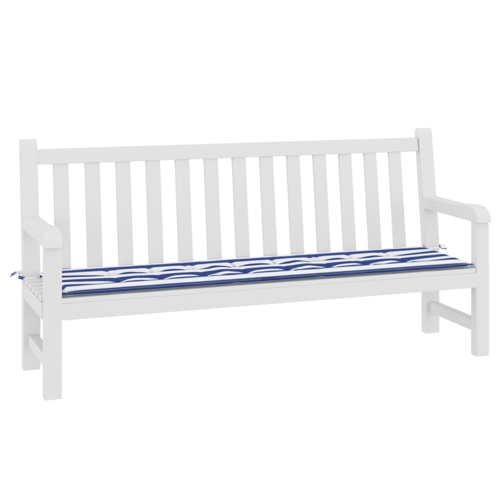 Gartenbank-Auflage Blau&Weiß Gestreift 200x50x4 Stoff