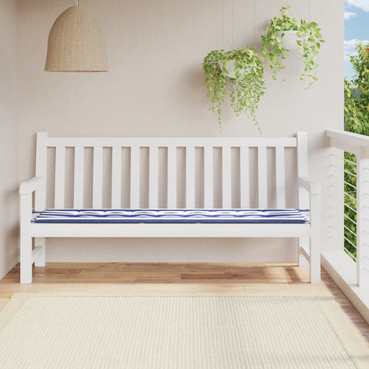 Gartenbank-Auflage Blau&Weiß Gestreift 200x50x4 Stoff