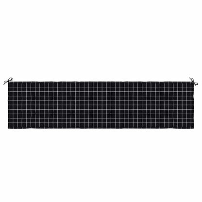 Gartenbank-Auflage Schwarz Karomuster 200x50x4 cm Stoff