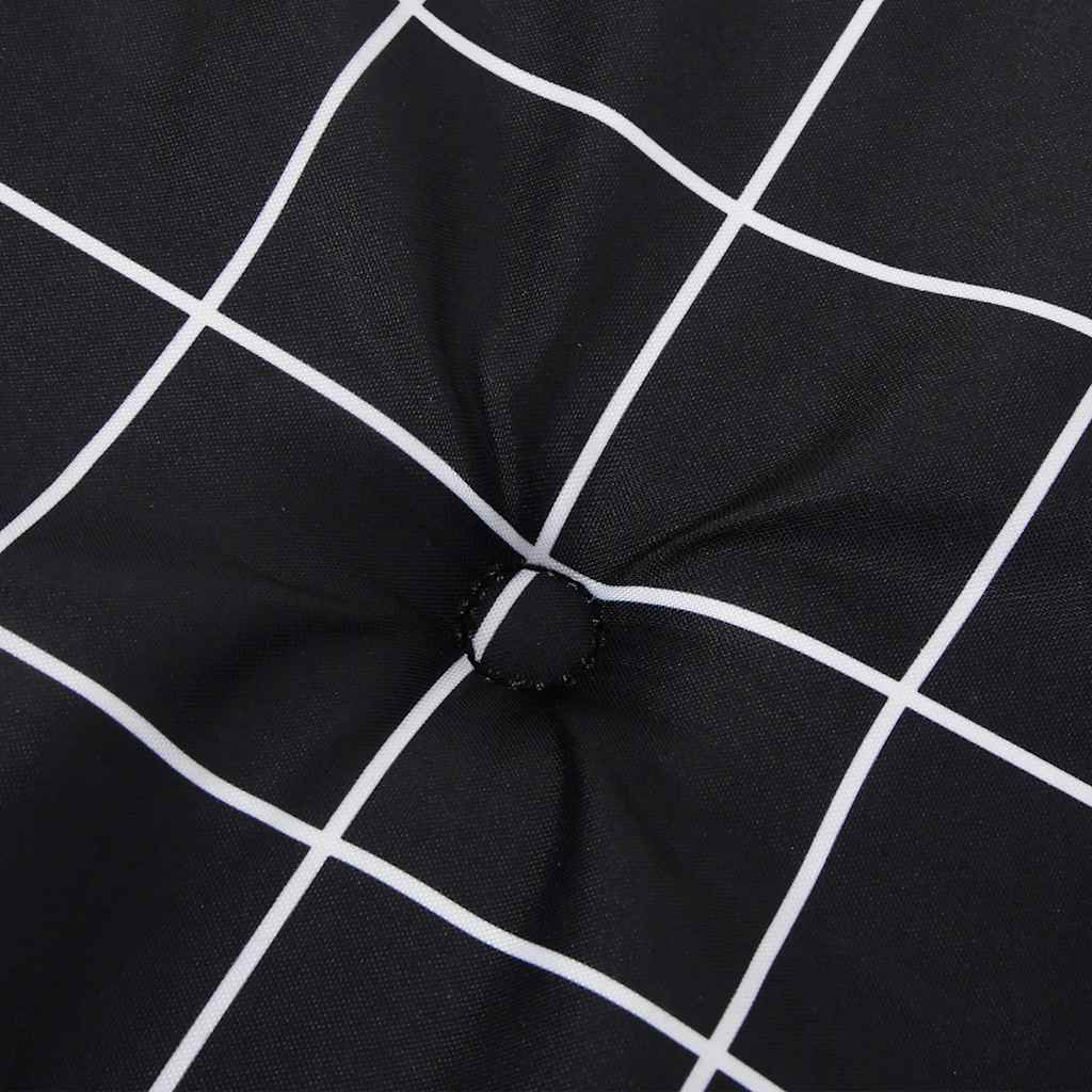 Gartenbank-Auflage Schwarz Karomuster 200x50x4 cm Stoff
