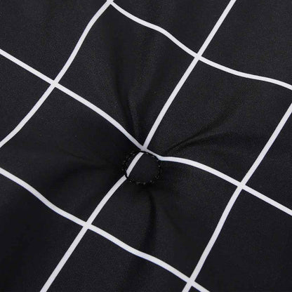 Gartenbank-Auflage Schwarz Karomuster 200x50x4 cm Stoff