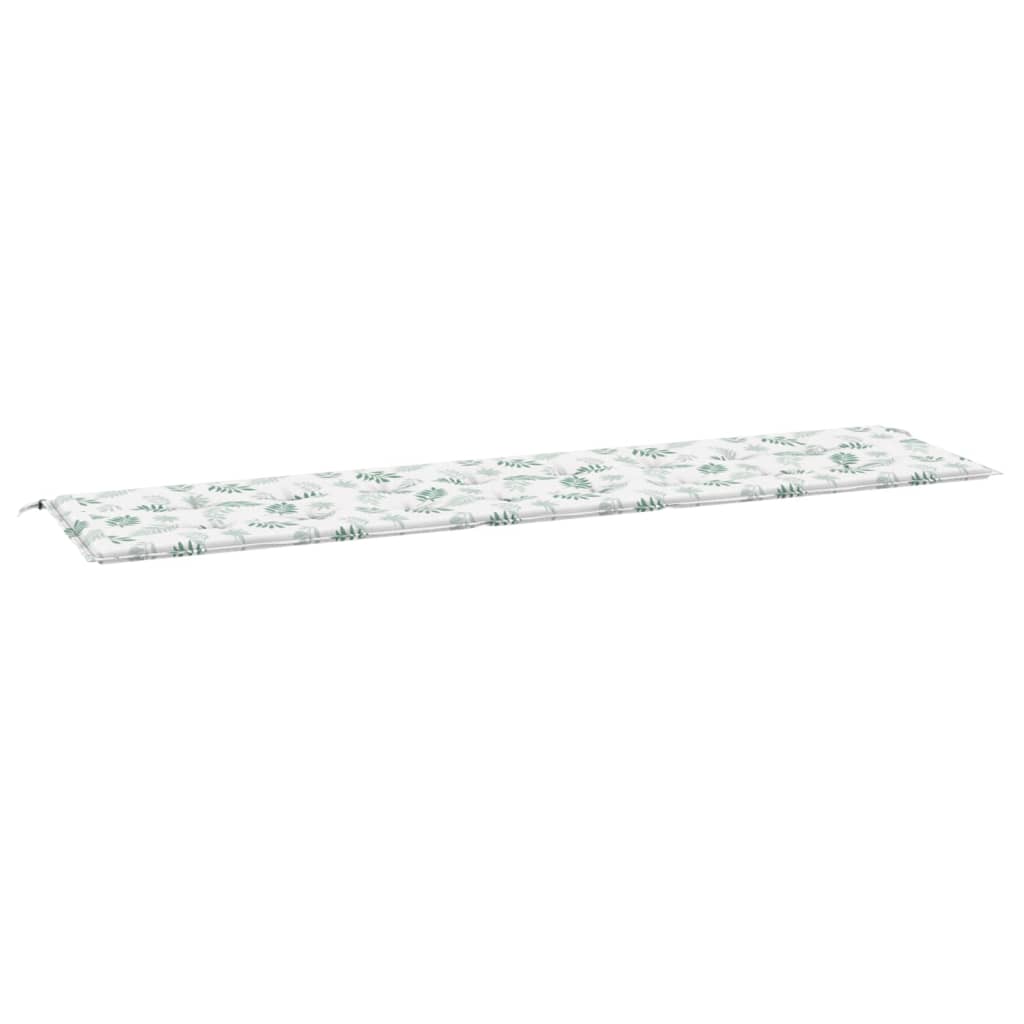 Gartenbank-Auflage Blattmuster 200x50x4 cm Stoff