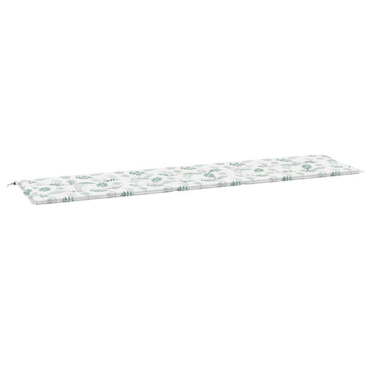 Gartenbank-Auflage Blattmuster 200x50x4 cm Stoff