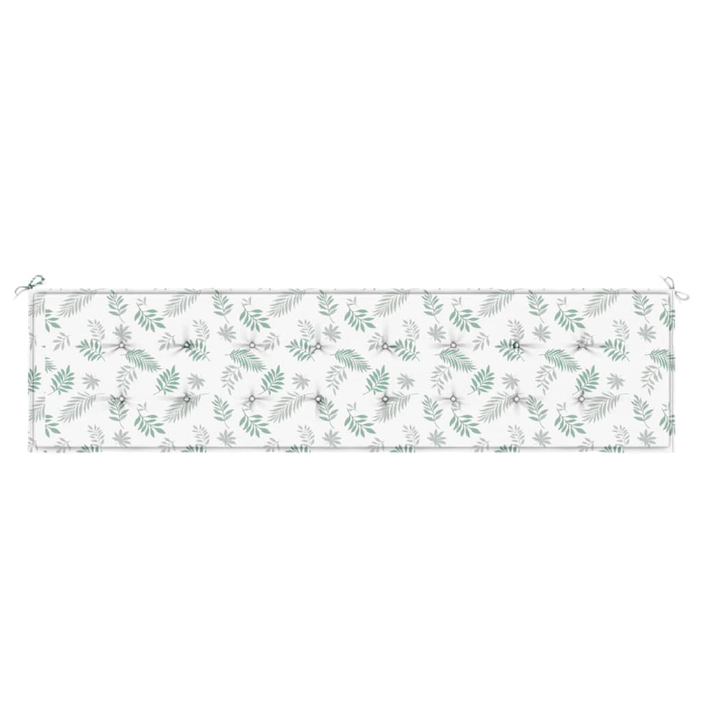 Gartenbank-Auflage Blattmuster 200x50x4 cm Stoff