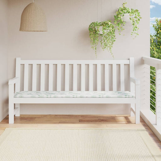 Gartenbank-Auflage Blattmuster 200x50x4 cm Stoff