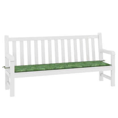 Gartenbank-Auflage Blattmuster 200x50x4 cm Stoff