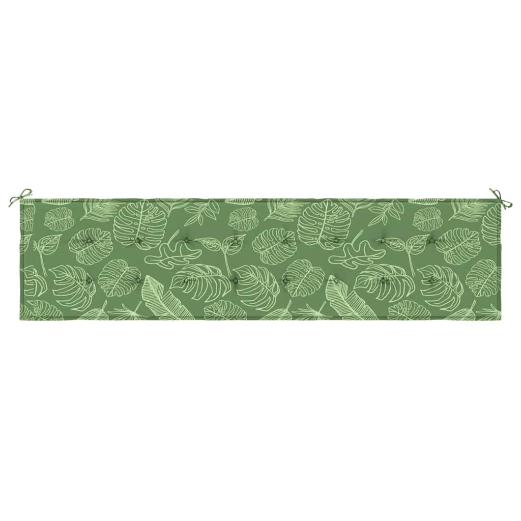 Gartenbank-Auflage Blattmuster 200x50x4 cm Stoff