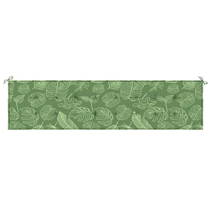 Gartenbank-Auflage Blattmuster 200x50x4 cm Stoff