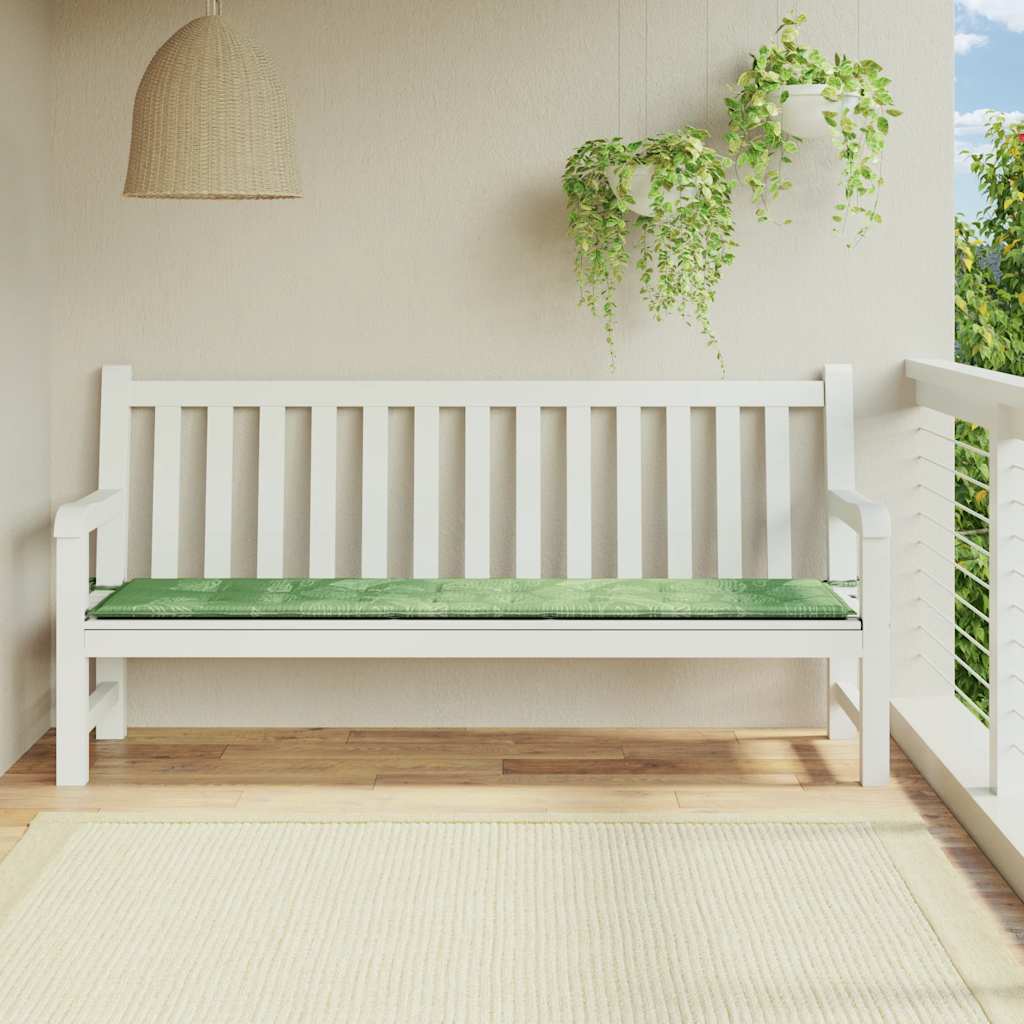 Gartenbank-Auflage Blattmuster 200x50x4 cm Stoff
