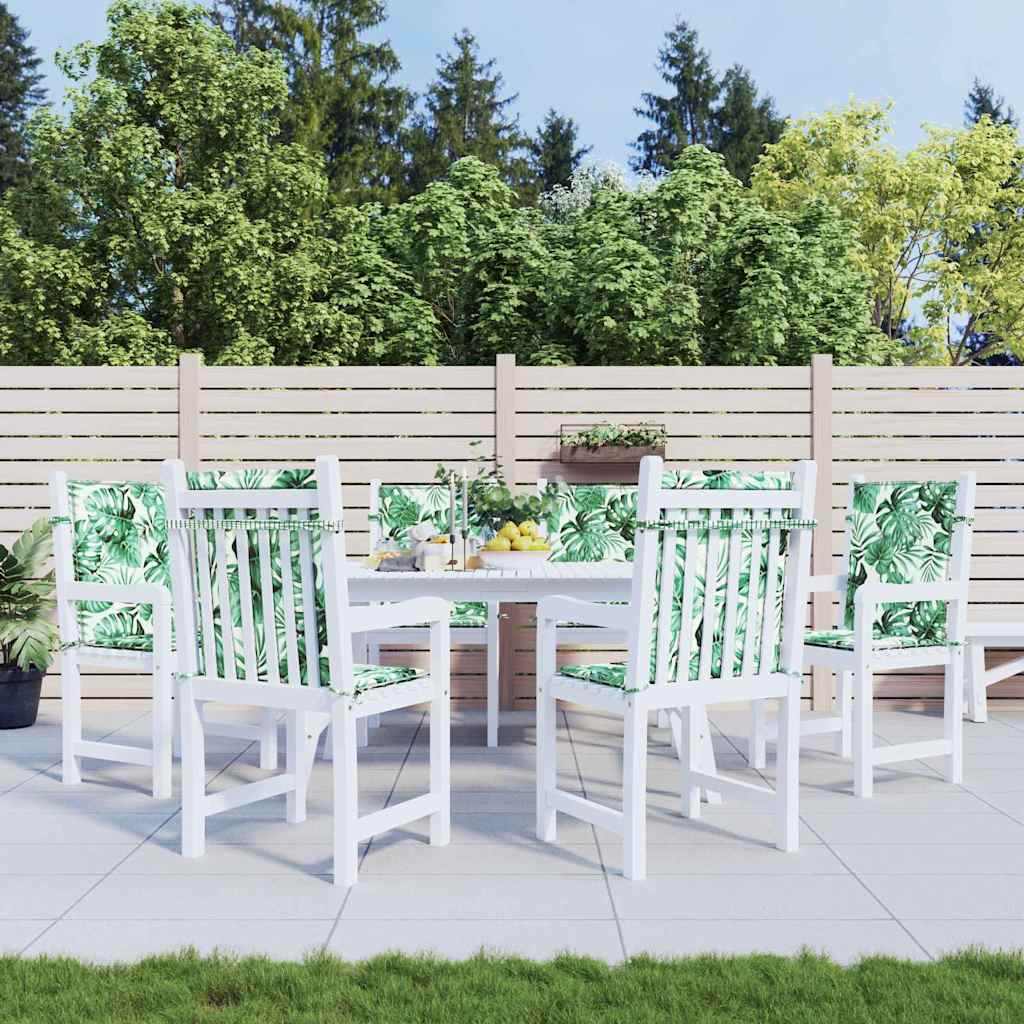 Stuhlkissen 6 pcs Blattmuster 100 x 50 x 3 cm Oxford Stoff