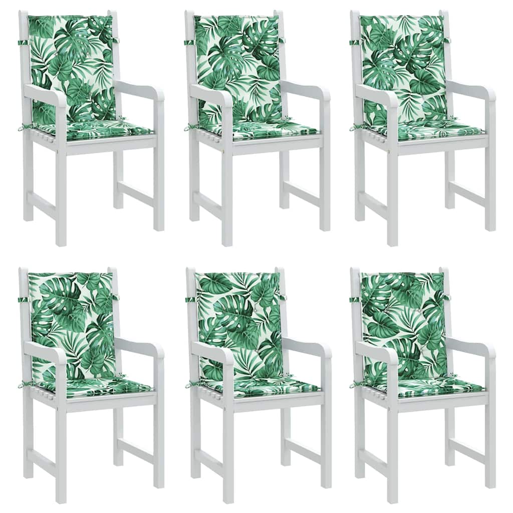 Stuhlkissen 6 pcs Blattmuster 100 x 50 x 3 cm Oxford Stoff