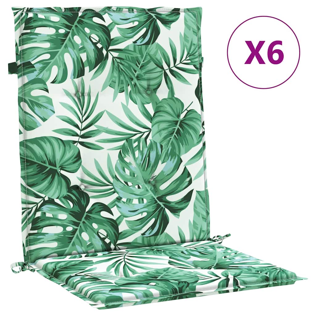 Stuhlkissen 6 pcs Blattmuster 100 x 50 x 3 cm Oxford Stoff