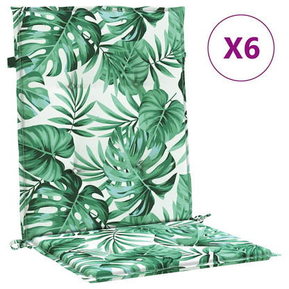 Stuhlkissen 6 pcs Blattmuster 100 x 50 x 3 cm Oxford Stoff