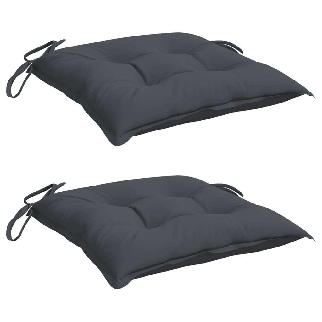 Stuhlkissen 2 Stk. Anthrazit 40x40x7 cm Oxford-Gewebe