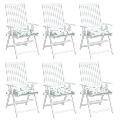 Stuhlkissen 6 Stk. Blattmuster 50x50x7 cm Oxford-Gewebe