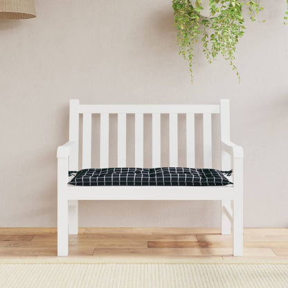 Gartenbank-Auflage Schwarz Karomuster 100x50x7 cm Oxford-Gewebe