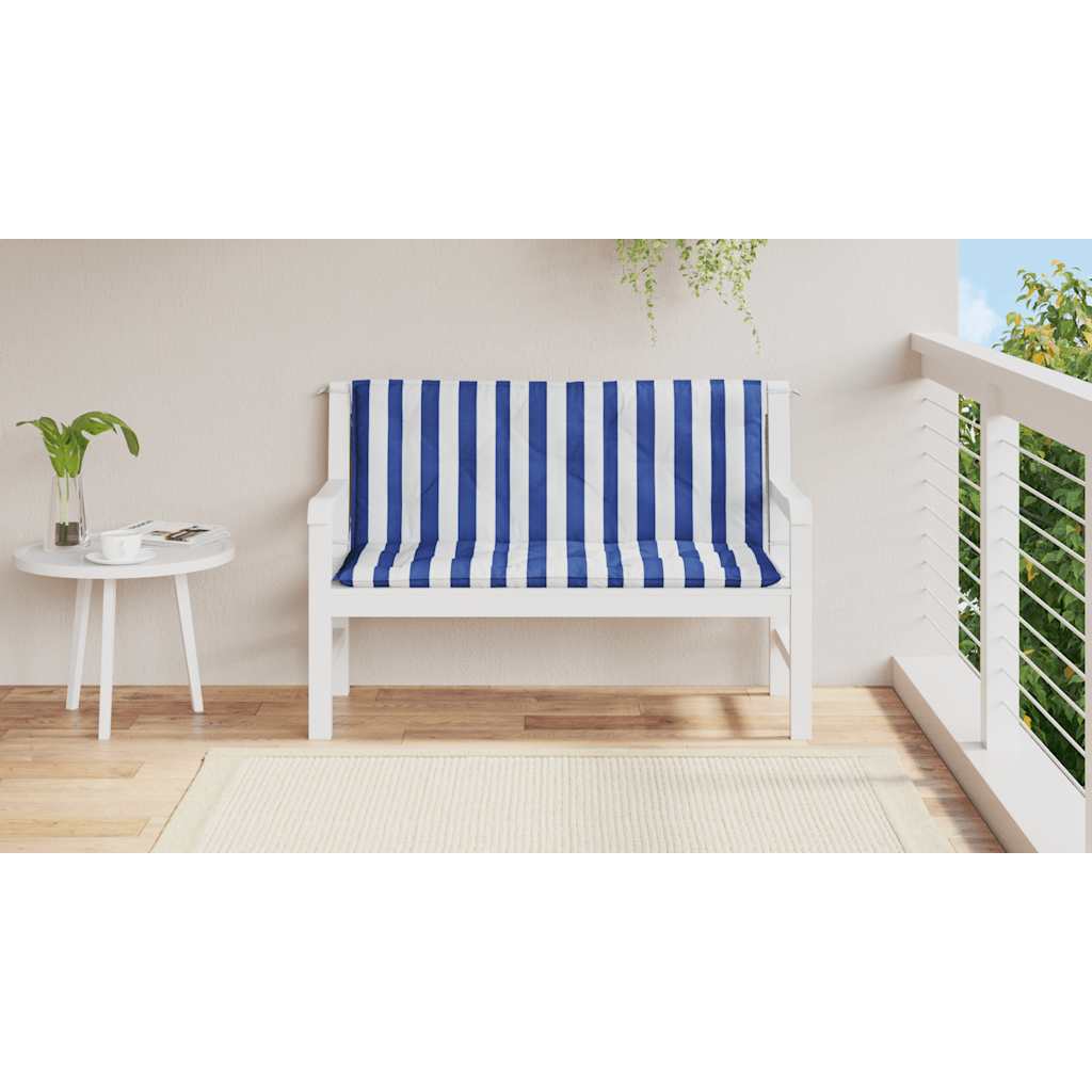 Gartenbank-Auflagen 2 Stk. Blau&Weiß Gestreift 120x50x7cm Stoff