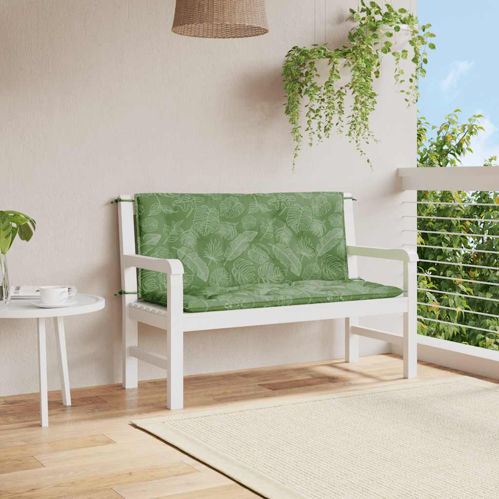 Gartenbank-Auflagen 2 Stk. Blattmuster 120x50x7 cm Stoff