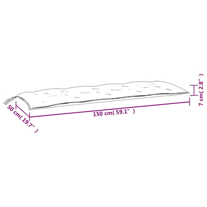 Gartenbank-Auflagen 2 Stk. Blattmuster 150x50x7 cm Stoff