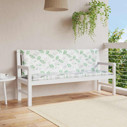 Gartenbank-Auflagen 2 Stk. Blattmuster 150x50x7 cm Stoff