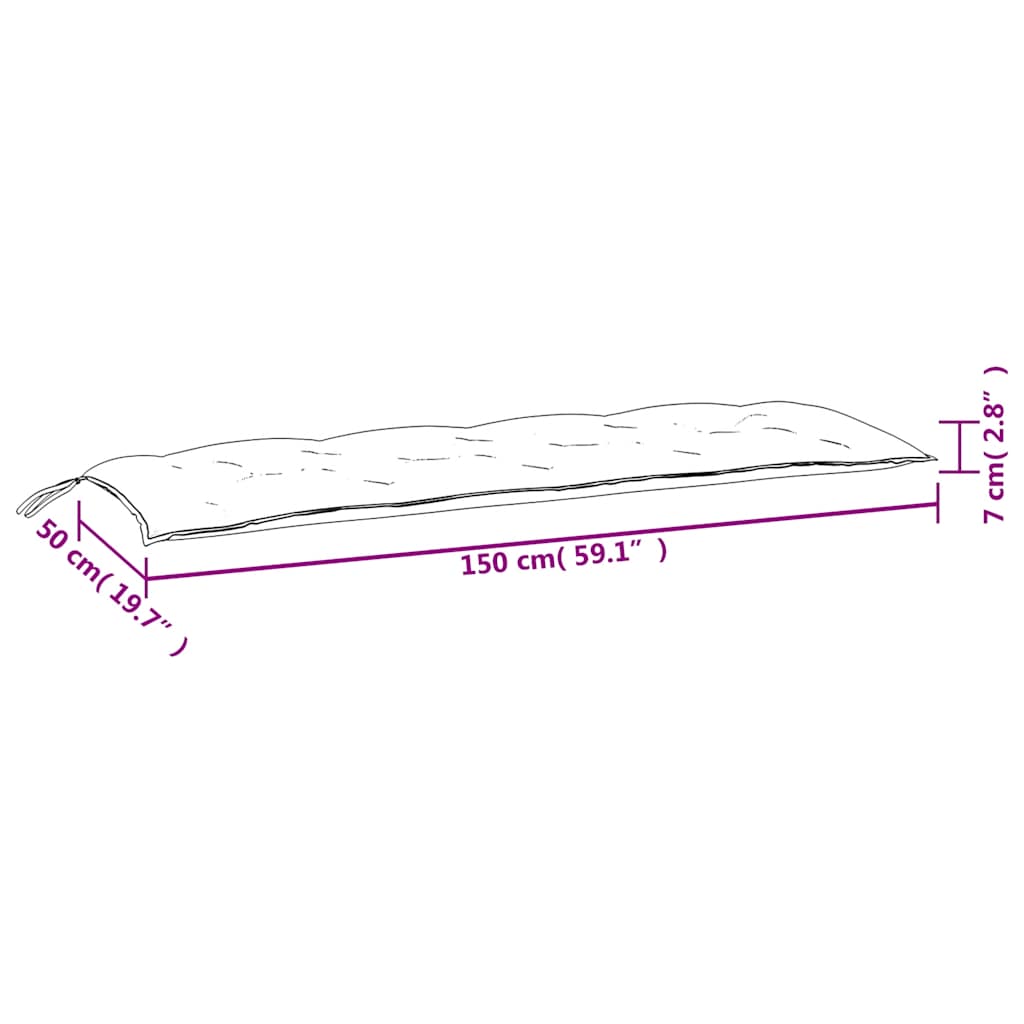 Gartenbank-Auflagen 2 Stk. Rosa 150x50x7 cm Stoff