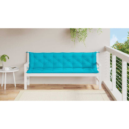 Gartenbank-Auflagen 2 Stk. Türkis 200x50x7 cm Stoff