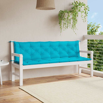 Gartenbank-Auflagen 2 Stk. Türkis 200x50x7 cm Stoff
