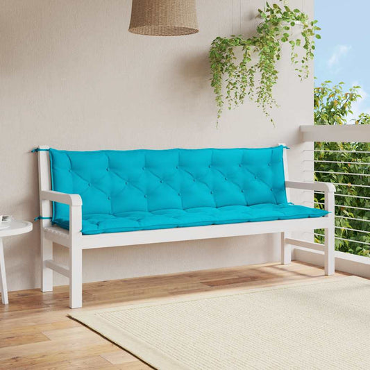 Gartenbank-Auflagen 2 Stk. Türkis 200x50x7 cm Stoff