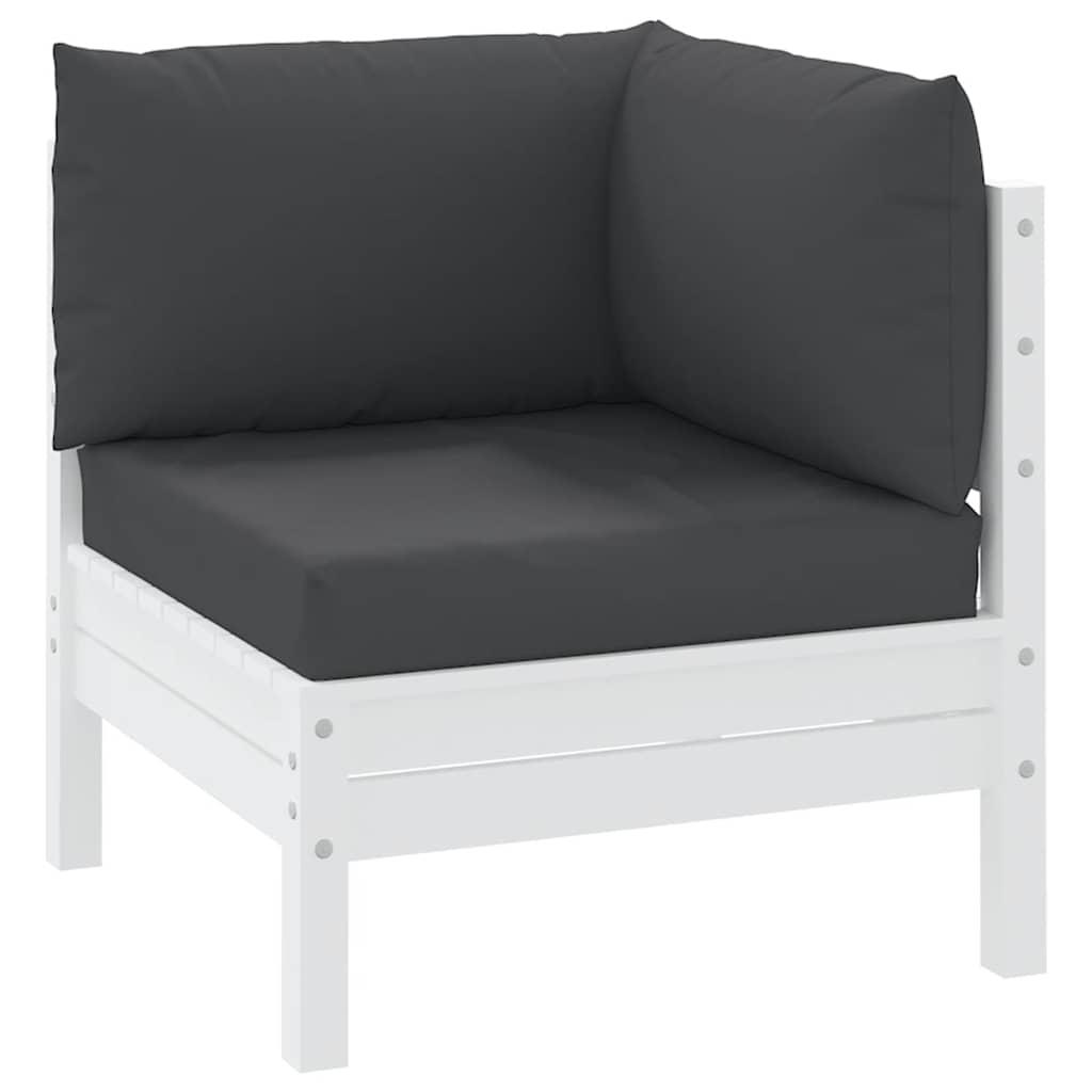 Palettenkissen 3-tlg. Schwarz Oxford-Gewebe