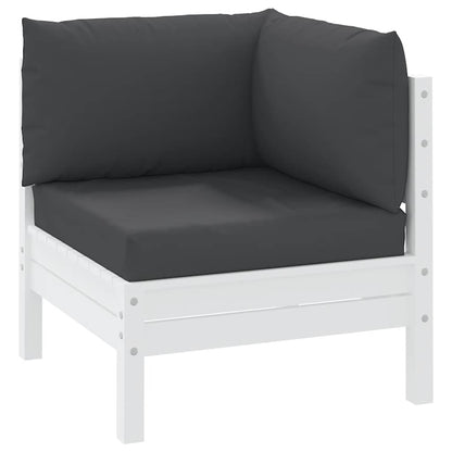 Palettenkissen 3-tlg. Schwarz Oxford-Gewebe