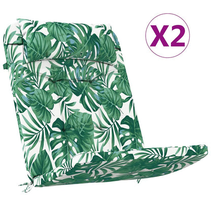 Stuhl Kissen Floral 2 pcs Grün 58 x 77 x 4.5 cm Oxford Stoff