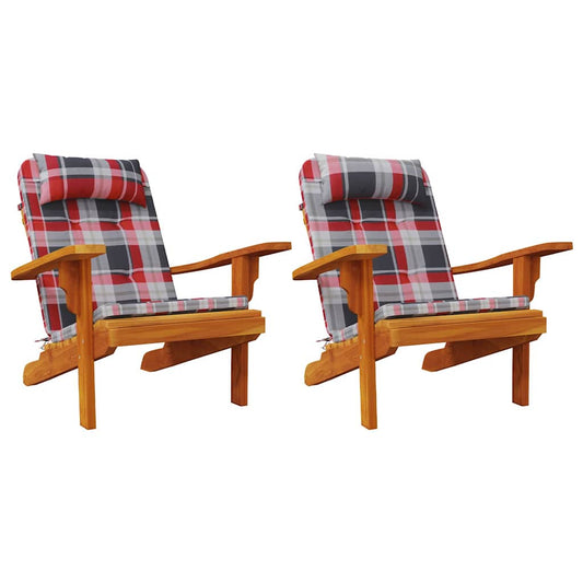 Stuhl Kissen mit Kissen 2 pcs Rotes Karomuster 58 x 77 x 4.5 cm