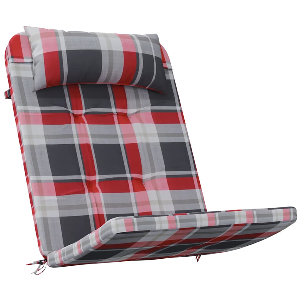 Stuhl Kissen mit Kissen 2 pcs Rotes Karomuster 58 x 77 x 4.5 cm