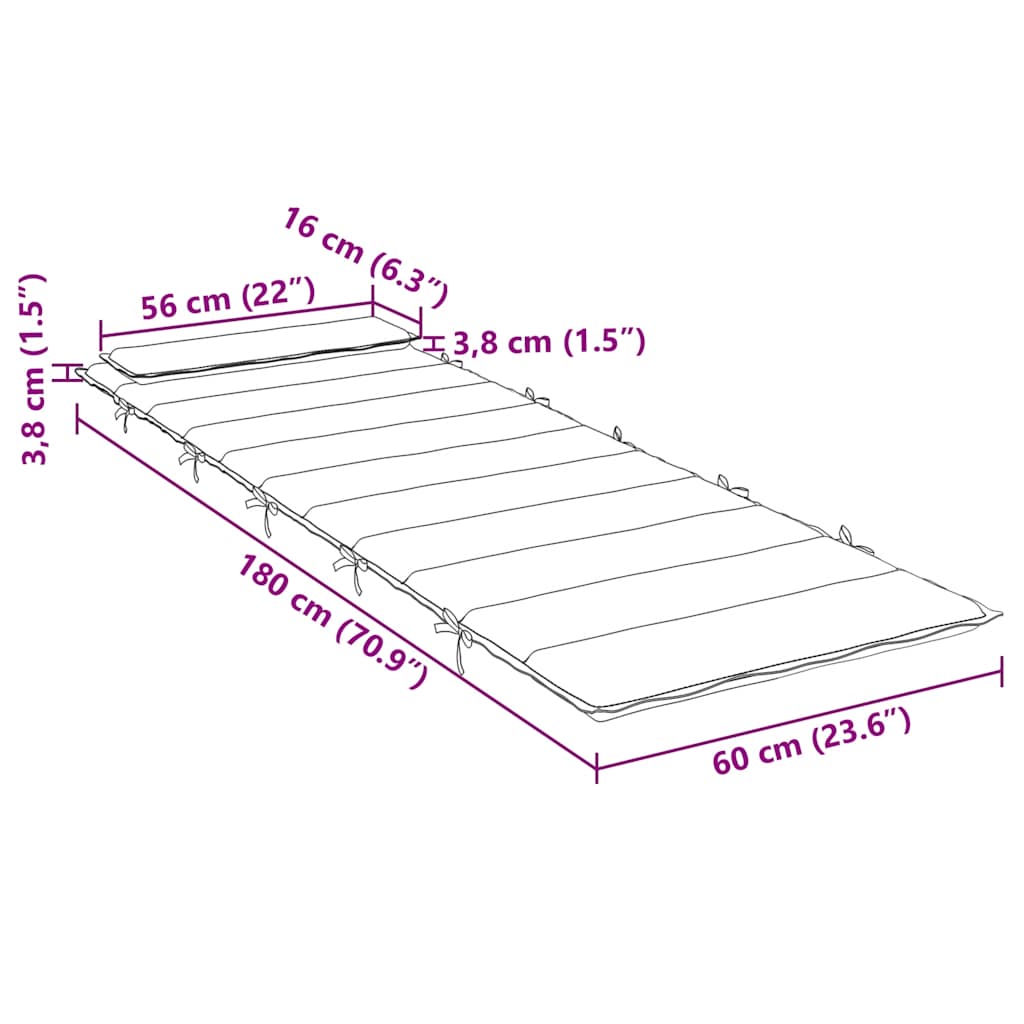 Sonnenliegen-Auflage Grün 180x60x4 cm Oxford-Gewebe
