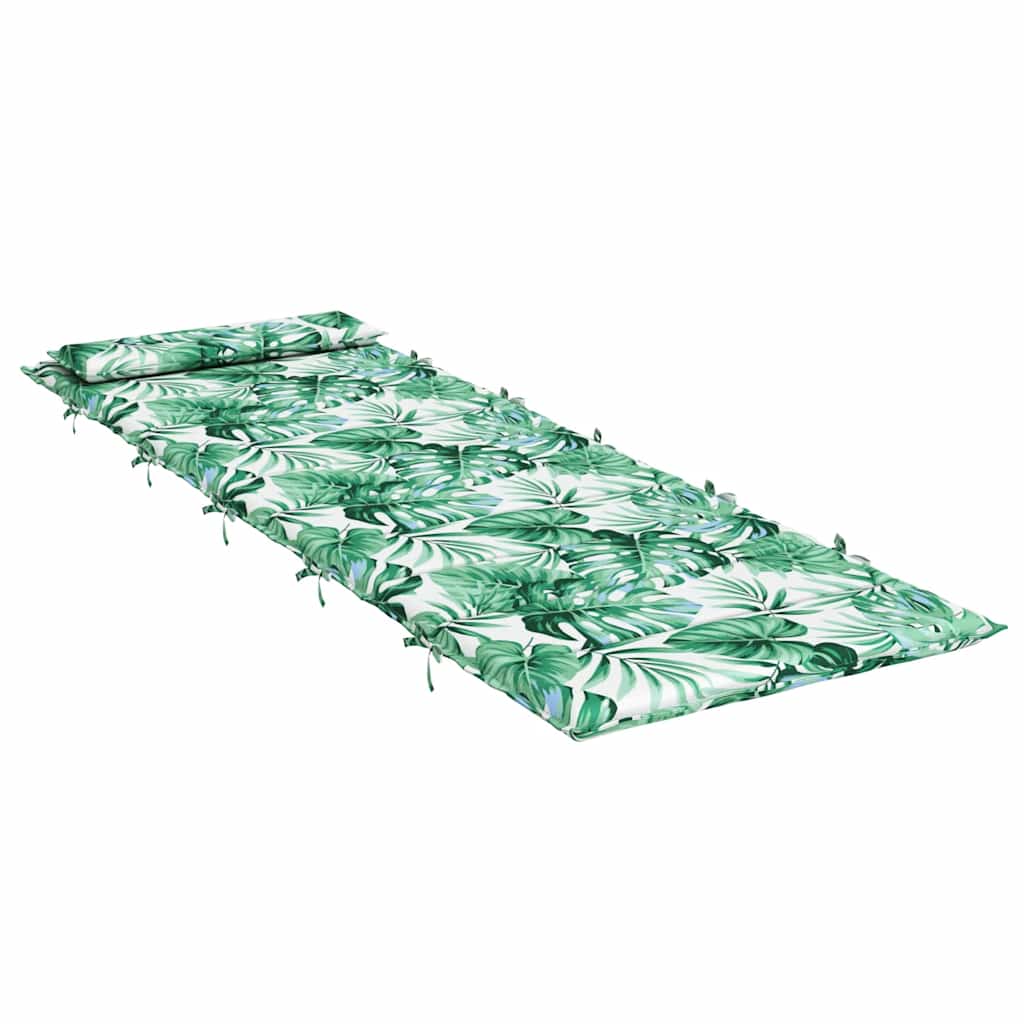 Sonnenliegen-Auflage Blattmuster 180x60x4 cm Oxford-Gewebe