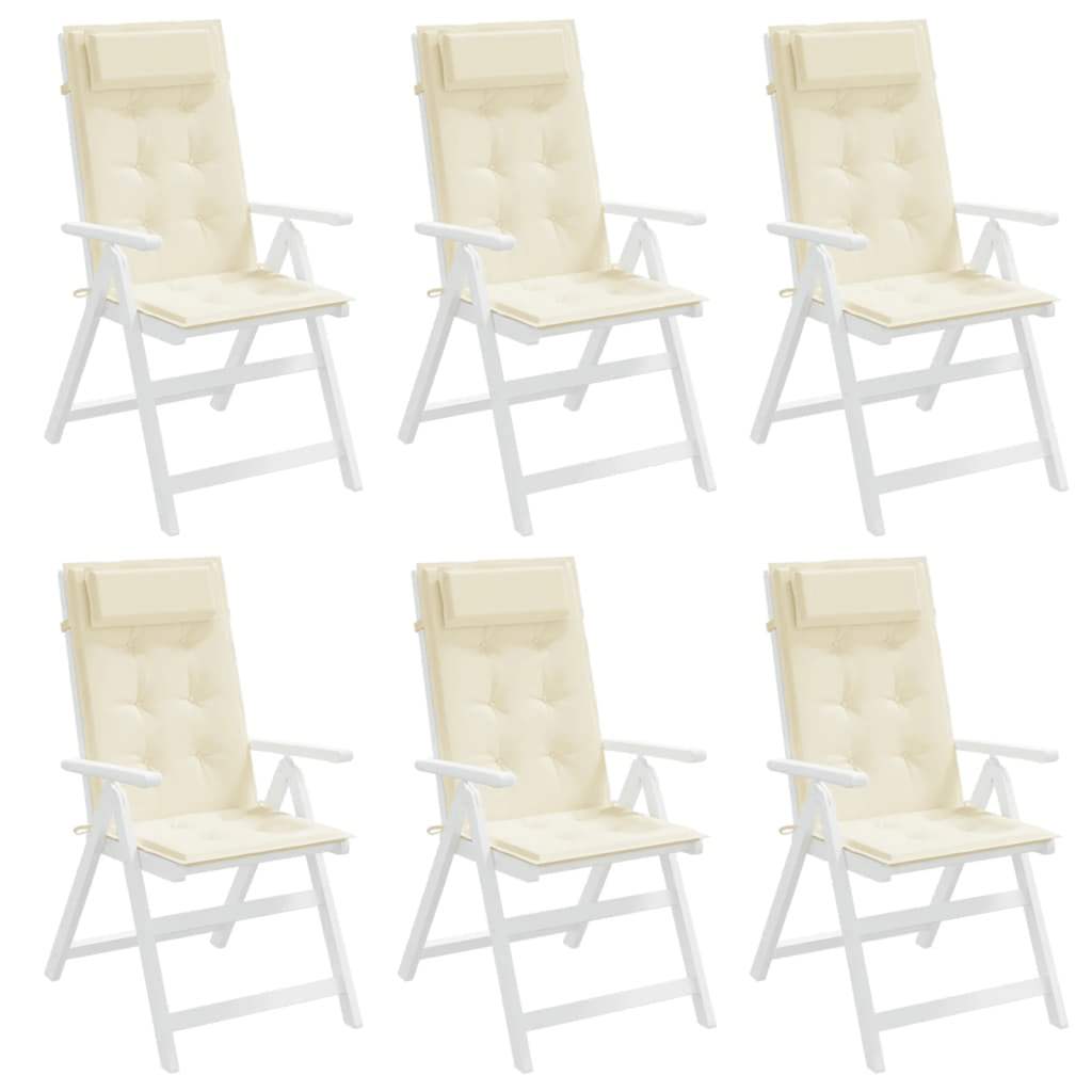 Hochlehner-Auflagen 6 Stk. Creme Oxford-Gewebe