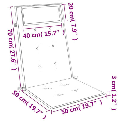 Hochlehner-Auflagen 6 Stk. Creme Oxford-Gewebe