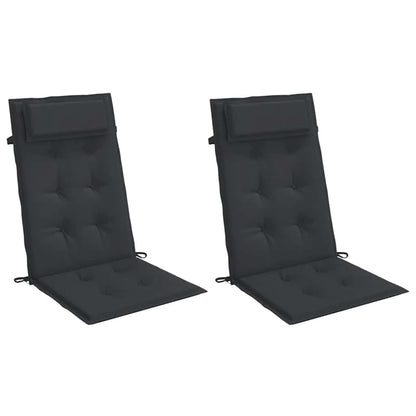 Hochlehner-Auflagen 2 Stk. Schwarz Oxford-Gewebe