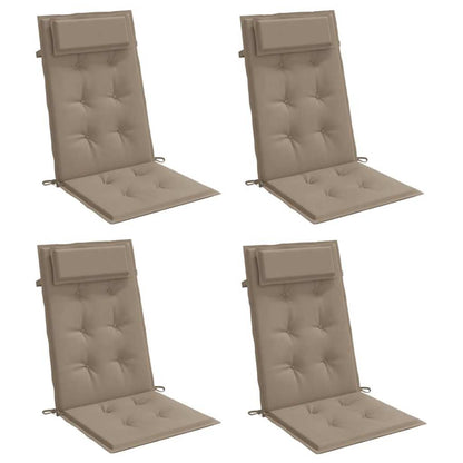 Hochlehner-Auflagen 4 Stk. Taupe Oxford-Gewebe