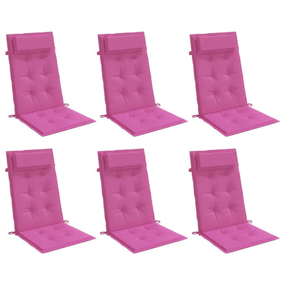 Hochlehner-Auflagen 6 Stk. Rosa Oxford-Gewebe