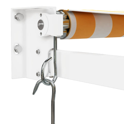 Markise Einziehbar Gelb und Weiß 4,5x3 m Stoff und Aluminium