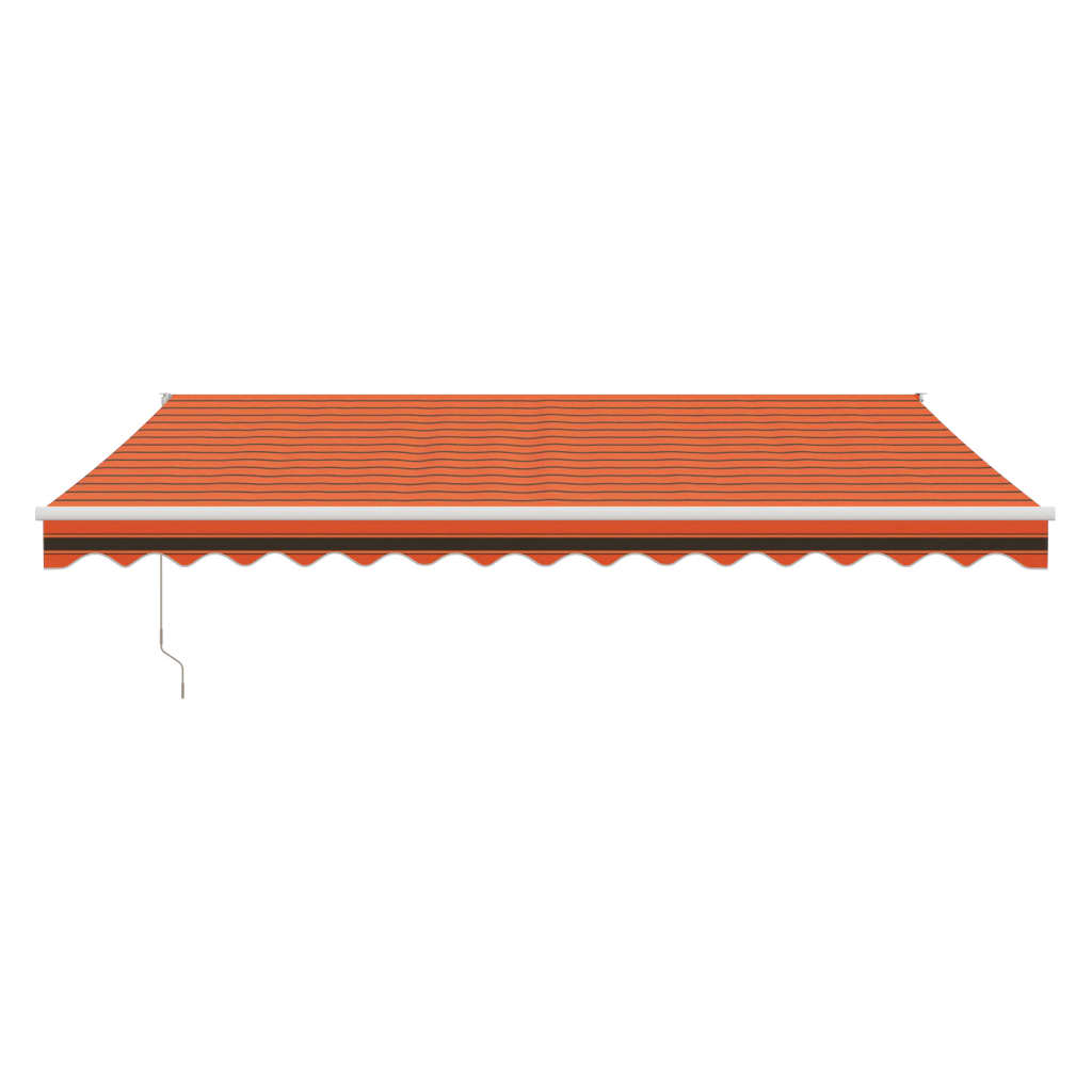 Markise Einziehbar Orange und Braun 4x3 m Stoff und Aluminium