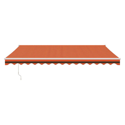 Markise Einziehbar Orange und Braun 4x3 m Stoff und Aluminium