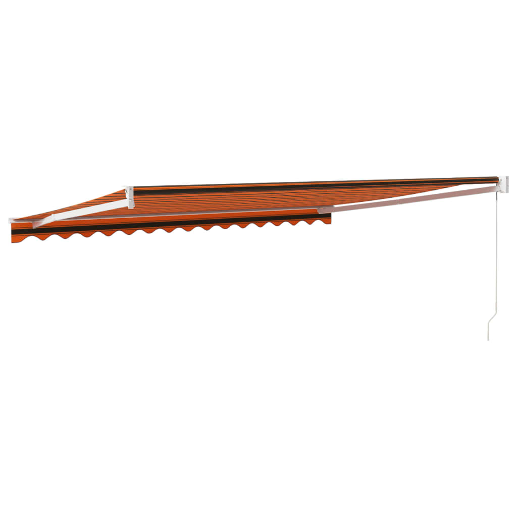 Markise Einziehbar Orange und Braun 4x3 m Stoff und Aluminium