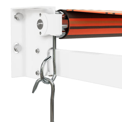 Markise Einziehbar Orange und Braun 4x3 m Stoff und Aluminium