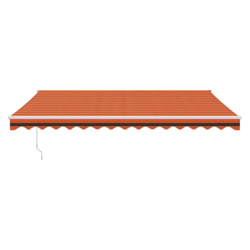 Markise Einziehbar Orange und Braun 4,5x3 m Stoff und Aluminium